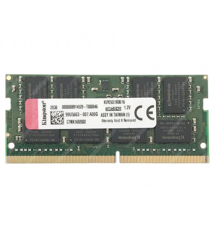 MEMORIA KINGSTON 16GB DDR4 2666MHZ SODIMM Non-ECC 1.2V CL19 260PIN KVR26S19D8/16