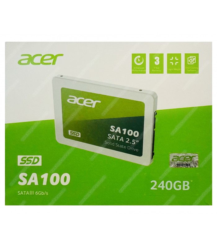 SSD ACER SA100 240GB 2.5" 7mm SATA III 6GB/S /3D NAND/ TBW 80 / 549/449MB/s RW SA100-240GB