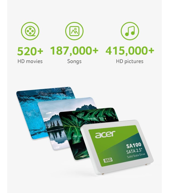 SSD ACER SA100 240GB 2.5" 7mm SATA III 6GB/S /3D NAND/ TBW 80 / 549/449MB/s RW SA100-240GB