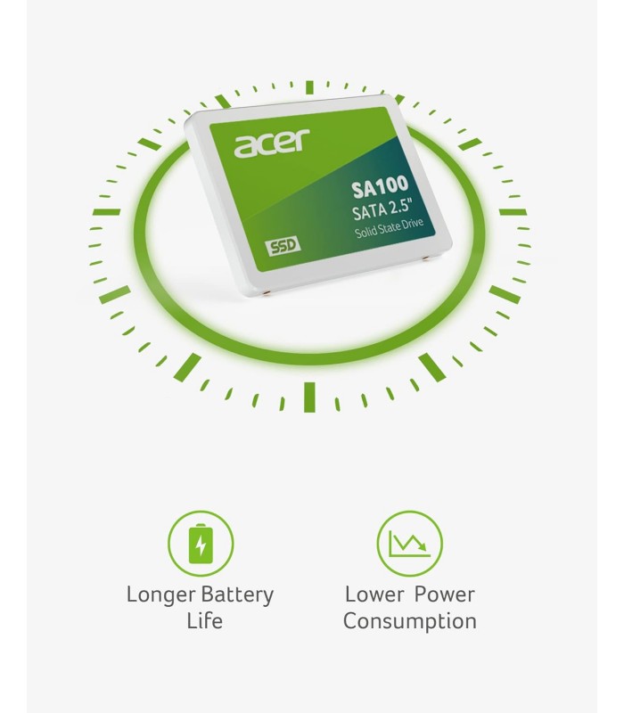 SSD ACER SA100 240GB 2.5" 7mm SATA III 6GB/S /3D NAND/ TBW 80 / 549/449MB/s RW SA100-240GB
