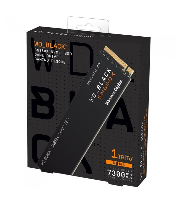 SSD WD BLACK SN850X 1TB NVMe PCIe GEN4 X4 M.2 2280 /TLC 3D NAND/ TBW 600 / 7300-6300MB/s RW / WDBB9G0010BNC