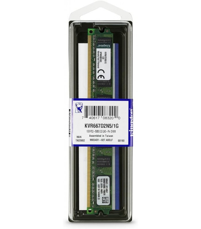 MEMORIA KINGSTON 1GB DDR2 667MHz UDIMM Non-ECC 1.8V CL5 240PIN PC KVR667D2N5/1G
