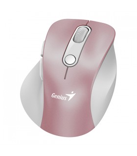 MOUSE GENIUS ERGO 9000S PRO DM INALÁMBRICO ROSA /RF 2.4GHz+BT 5.3/OPTICO/USB-A/6BOTONES/2400DPI/10m/BATT USB-C