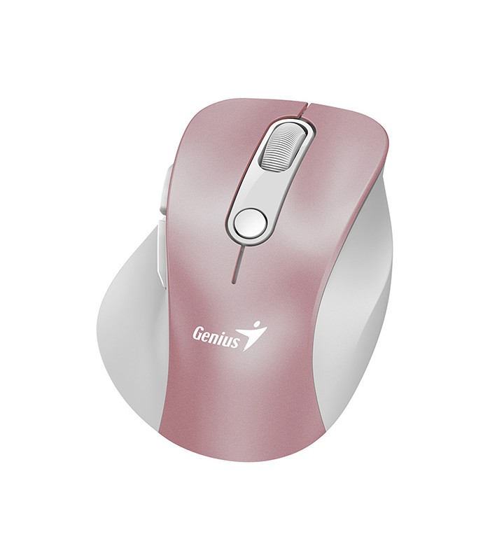 MOUSE GENIUS ERGO 9000S PRO INALÁMBRICO ROSA /RF 2.4GHz+BT 5.3/OPTICO/USB-A/RGB 7C/6BOTONES/2400DPI/10m/BATT USB-C/SILEN/ERGO.