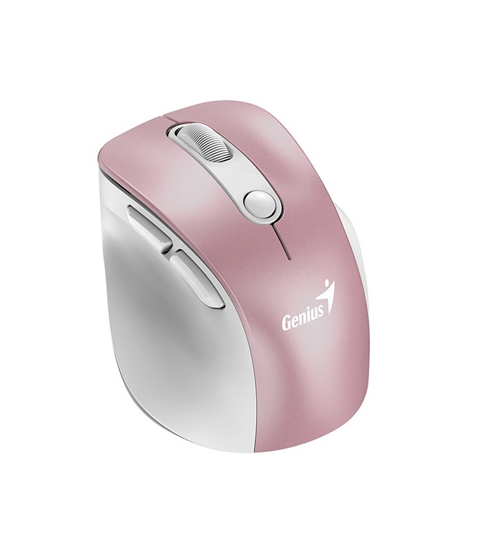 MOUSE GENIUS ERGO 9000S PRO INALÁMBRICO ROSA /RF 2.4GHz+BT 5.3/OPTICO/USB-A/RGB 7C/6BOTONES/2400DPI/10m/BATT USB-C/SILEN/ERGO.