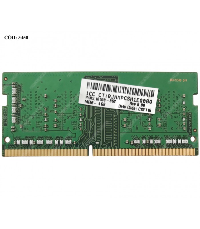 MEMORIA SK HYNIX 4GB DDR4 3200MHZ SODIMM Non-ECC 1.2V CL22 260PIN HMA851S6DJR6N-XN L34198-372 ORIG.