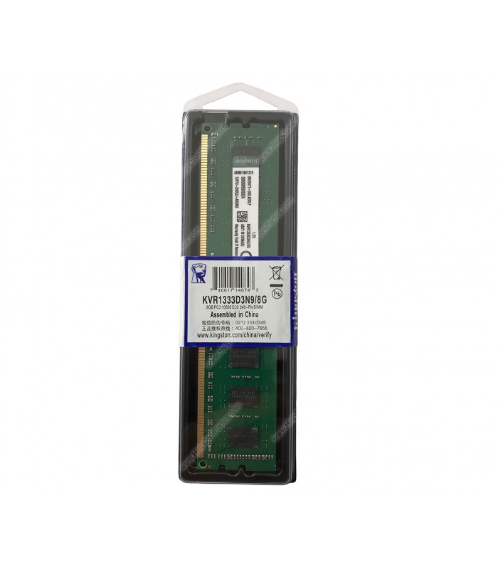 MEMORIA KINGSTON 8GB DDR3 1333MHz UDIMM Non-ECC 1.5V CL9 240PIN PC KVR1333D3N9/8G.