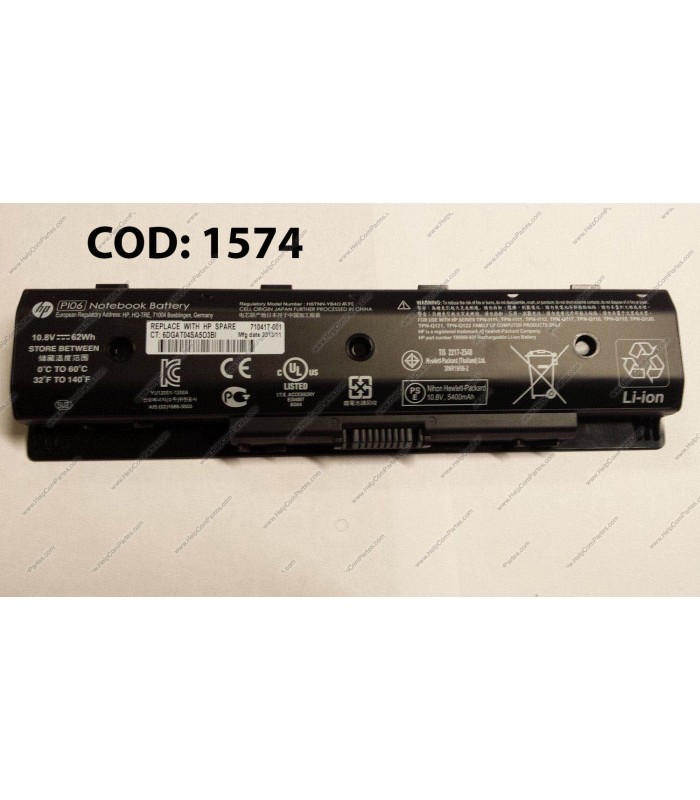 BATERIA HP 10.8V---47WH 6C PI06/ENVY 15-J000 15Z-J100 15-E 14-E 15T-J000 17-J000 SERIES 709988-421 OEM