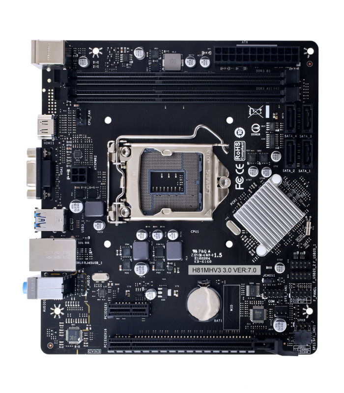 MBO BIOSTAR H81MHV3 3.0 LGA1150 mATX/2XDDR3 1600/1333/4xSATA/2XUSB 3.0/4XUSB/1VGA/1HDMI/1XPCIE X16 /1XPCIE X1/2X PS/2 /4TH GEN