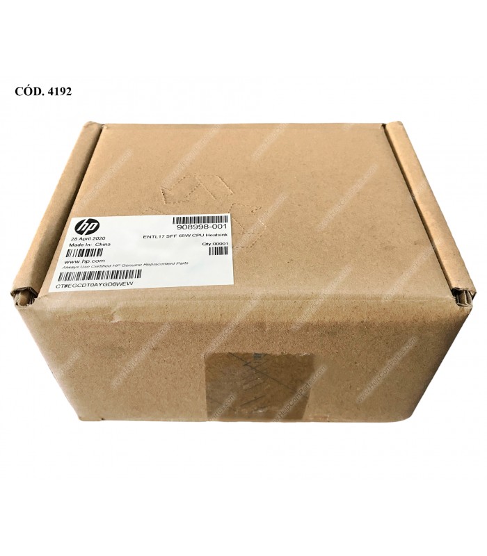 DISIPADOR AIR TORRE HP EliteDesk/ProDesk 600, 800 G2/G3/G4, 400 G4 G5 G6 SFF 4-PIN SERIES ENTL17 65W 908998-001 ORIG.