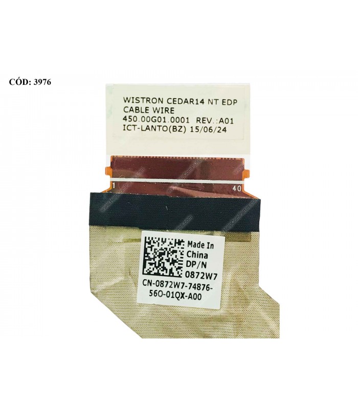 FLEX LCD DELL INSPIRON 14-3441 3442 3443 3445 3446 3447 3448 3449 SERIES 30PIN eDP 60Hz N-TS 0872W7 ORIG.