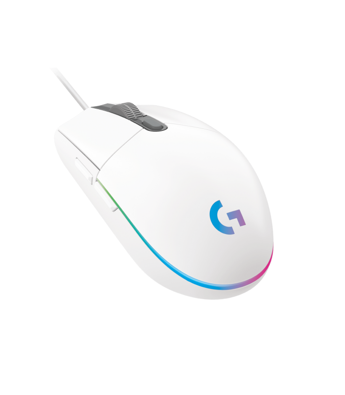 MOUSE LOGITECH G203 USB-A ALAMBRICO RGB LIGHTSYNC GAMING WHITE ARM/OPTICO/6BOTONES P./8000DPI/ 2.1M PC 910-005791