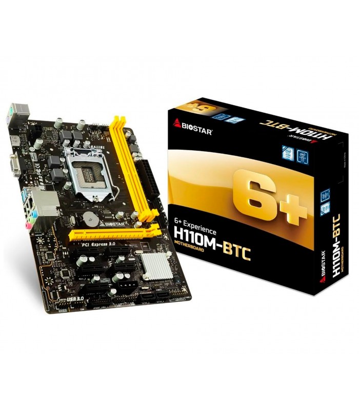 MBO BIOSTAR H110M-BTC LGA1151 mATX/2XDDR4 2400/4xSATA/2XUSB 3.0/2X USB/1X VGA/1X HDMI/1X PCIE3.0/5X PCIE2.0 X1/6TH/7TH GEN.(DS)