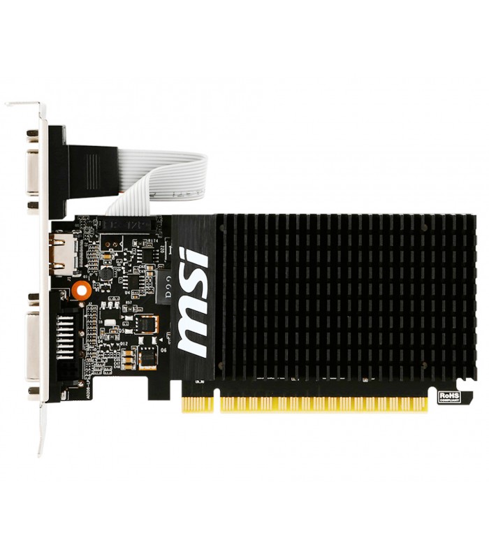 TARJETA VIDEO MSI GEFORCE GT 710/ DDR3 2GB /PCIE 2.0/1X HDMI /1X VGA /1X DVI-D /LOW P./ 64bit /GT 710 2GD3H LP /PSU 300W