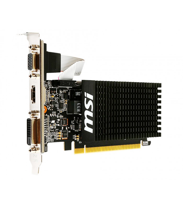 TARJETA VIDEO MSI GEFORCE GT 710/ DDR3 2GB /PCIE 2.0/1X HDMI /1X VGA /1X DVI-D /LOW P./ 64bit /GT 710 2GD3H LP /PSU 300W