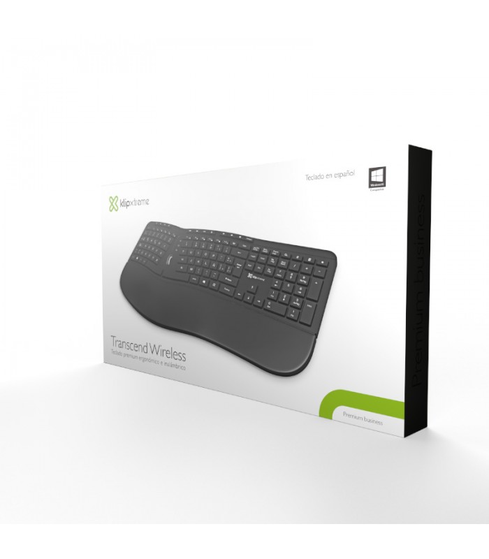TECLADO KLIP XTREME KBK-530S INALÁMBRICO 2.4GHz / ERGONOMICO DIVDIDO / FN / PC / LATINO /10M /BK