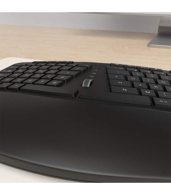 TECLADO KLIP XTREME KBK-530S INALÁMBRICO 2.4GHz / ERGONOMICO DIVDIDO / FN / PC / LATINO /10M /BK