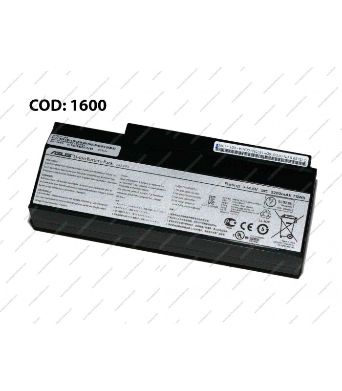 BATERIA ASUS 14.6V---75WH 8C/G73 G73JH G73JW G73SW G53 G53J G53SX G53SW SERIES A42-G73 OEM