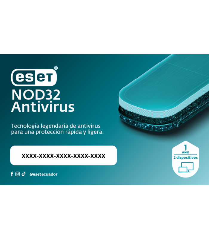 ESET NOD32 ANTIVIRUS HOME V.19 2026 1AÑO PACK 2PCS (RASPADITA).