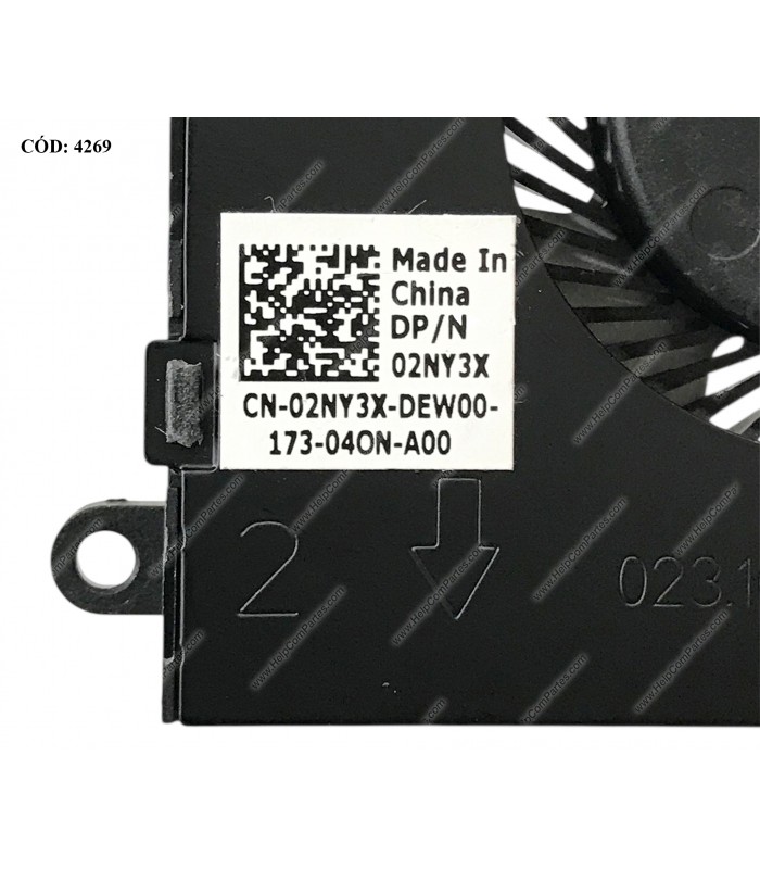 VENTI. DELL LATITUDE 13 3380 CHROMEBOOK 13 3380 SERIES 05V 4PIN 023.1007Z.0011 02NY3X ORIG.
