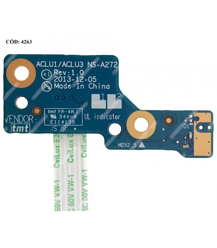 POWER BUTTON LENOVO BD W/CABLE G40-30 G40-45 G40-80 G40-70 G41-35 Z40-70 Z40-75 SERIES ACLU1 NS-A272 90005904 ORIG.