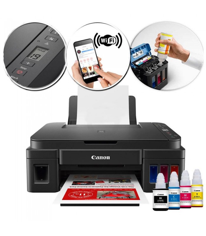 IMPRESORA CANON PIXMA G3110 PRINT/COPY/SCAN/WIFI/ 6000BK /7000 COLOR/ BK / BOT 190 1Y