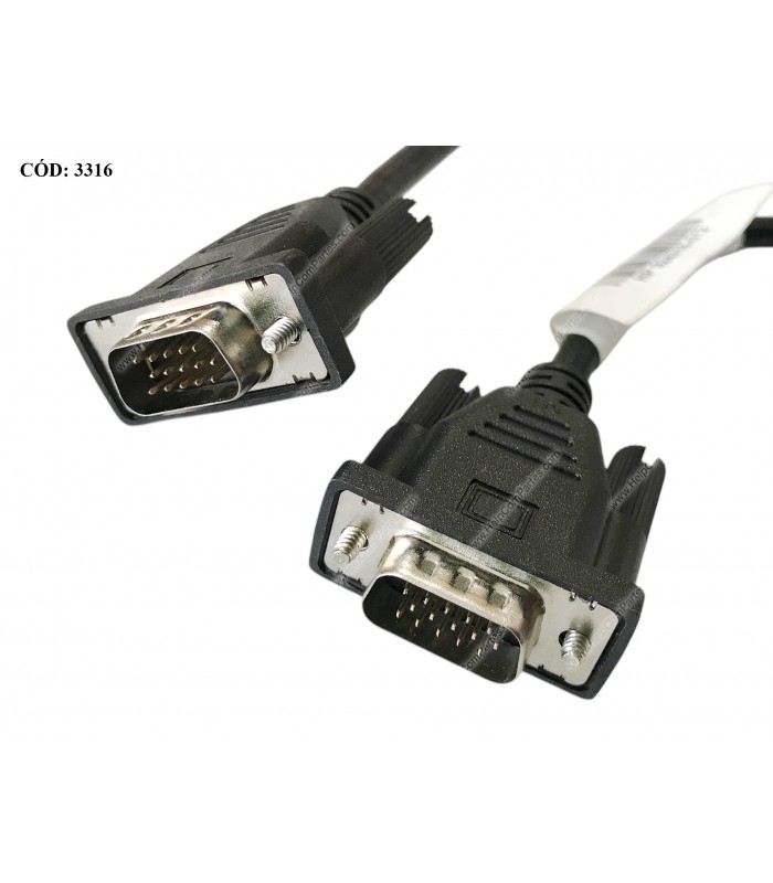 CABLE VGA A VGA HP VIDEO 1.8M 15PIN M/M NEGRO-HOTRON PC 924318-001 ORIG.