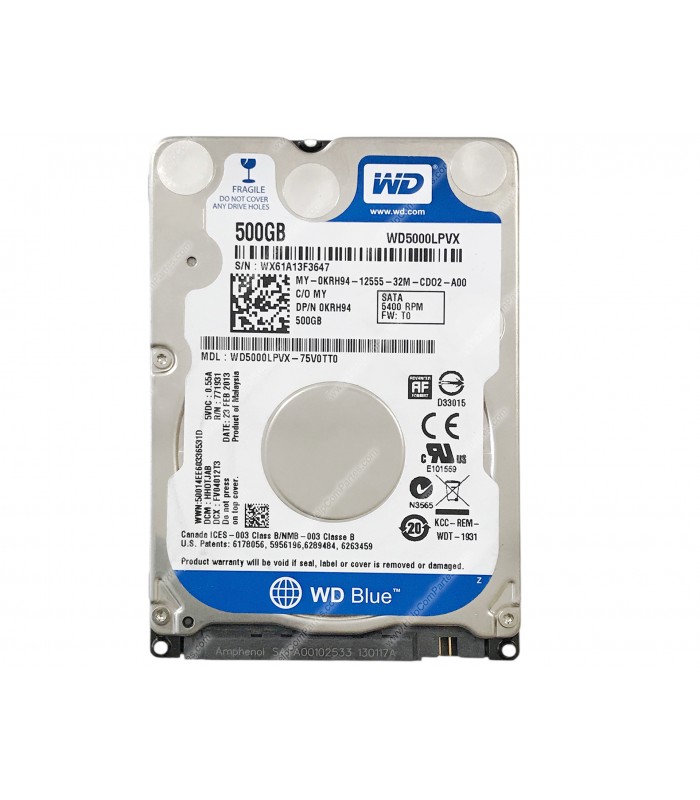 HDD WD BLUE 500GB 2.5" 7MM SATA III, 6GBIT/S, 5400RPM, 128MB CACHE, 150MB/s NOTEBOOK WD5000LPVX 0KRH94 (DS)