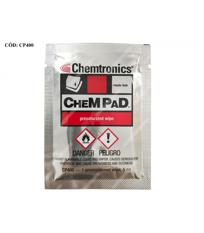 TOALLITA CHEMPAD CHEMTRONICS CP400 CLEANER ELECTRÓNICO ISOPROPÍLICO 91% 5ml ORIG.