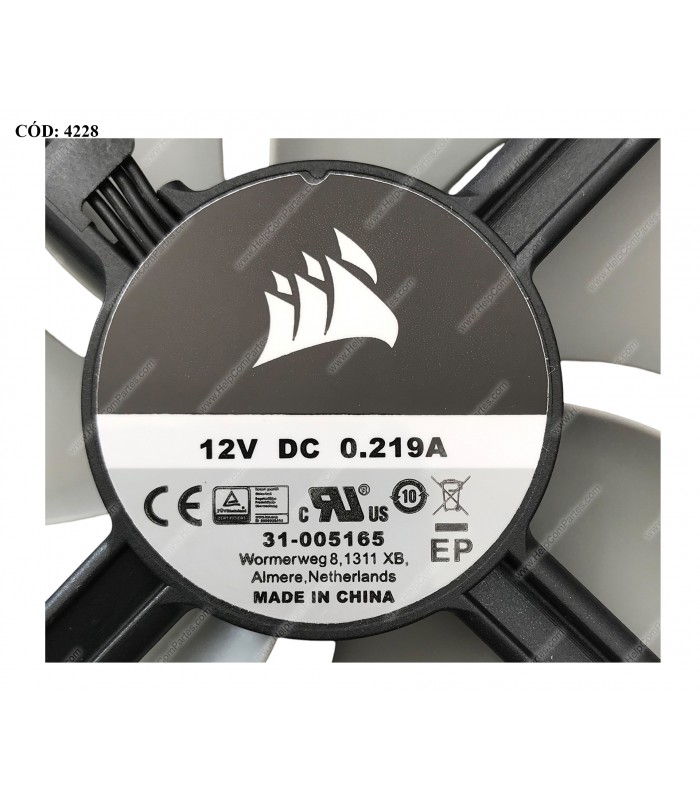 VENTILADOR CORSAIR ML120 120mm PWM PREMIUM MAGNETIC LEVITATION COMPU 400-2400RPM 4PIN DC 12V 0.219A 31-005165 ORIG.