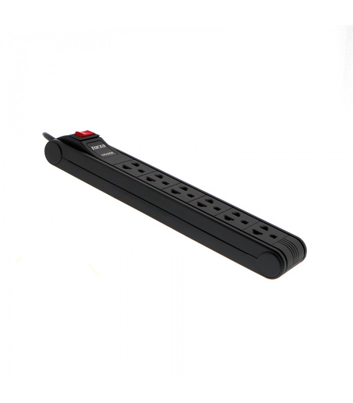 REGLETA FORZA FPS-005B, 2400W, BLACK 110V/220V 50/60Hz 10A, 90CM , 6NEMA 5-15P