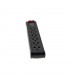 REGLETA FORZA FPS-005B, 2400W, BLACK 110V/220V 50/60Hz 10A, 90CM , 6NEMA 5-15P