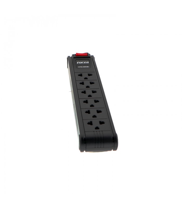 REGLETA FORZA FPS-005B, 2400W, BLACK 110V/220V 50/60Hz 10A, 90CM , 6NEMA 5-15P
