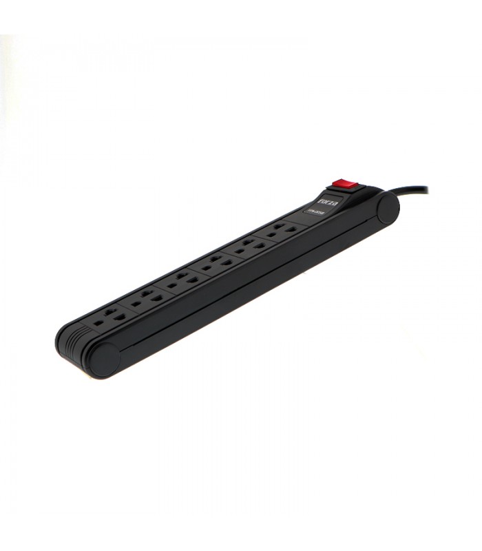 REGLETA FORZA FPS-005B, 2400W, BLACK 110V/220V 50/60Hz 10A, 90CM , 6NEMA 5-15P