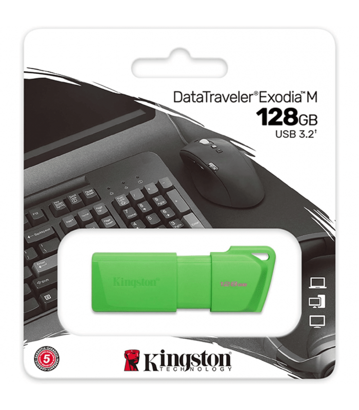 PEN DRIVE KINGSTON DT EXODIA M 128GB USB-A 3.2 Gen1 /3.1/3.0/2.0 /GREEN NEON/ KC-U2L128-7LG