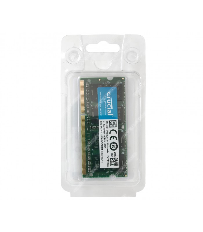 MEMORIA CRUCIAL 8GB DDR3L 1600MHZ SODIMM Non-ECC 1.35V CL11 204PIN CT102464BF160B
