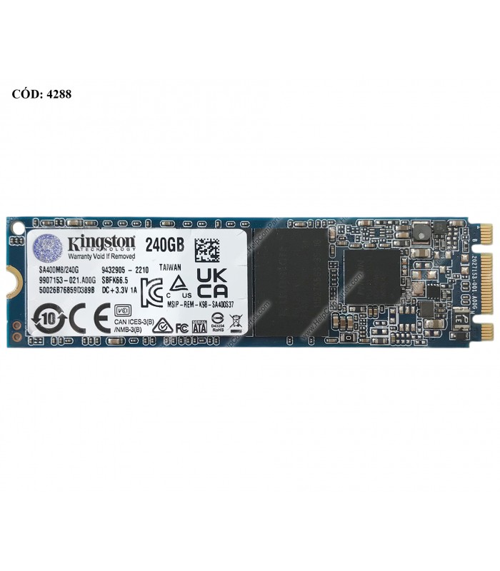 SSD KINGSTON A400 240G M.2 B+M 2280 SATA III 6Gb/s PCIE GEN3 /3D NAND/ TBW 80 / 500-350MB/s RW SA400S37/240G ORIG (DS)