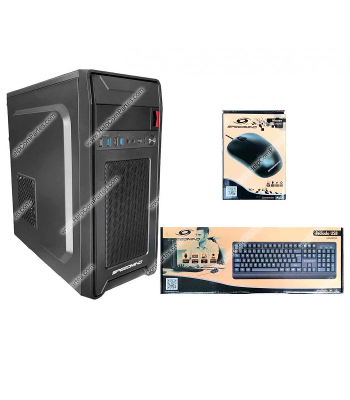 CASE SPEEDMIND SMSERPRO05 ATX/ 750W PSU 2XUSB 3.0/1XUSB 3.1 /1XUSB 2.0/CARD-READER KIT COMBO TM/MIC SPK PWR RT/ PC BK