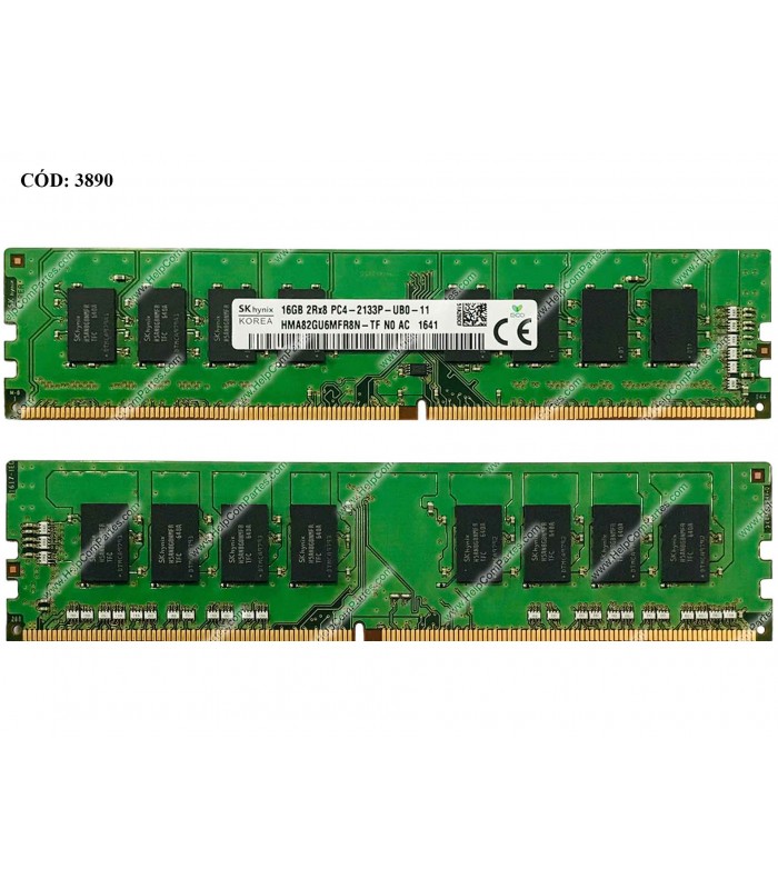 MEMORIA SK HYNIX 16GB DDR4 2133MHZ UDIMM Non-ECC 1.2V CL15 288PIN PC HMA82GU6MFR8N-TF N0 AC ORIG. (DS)