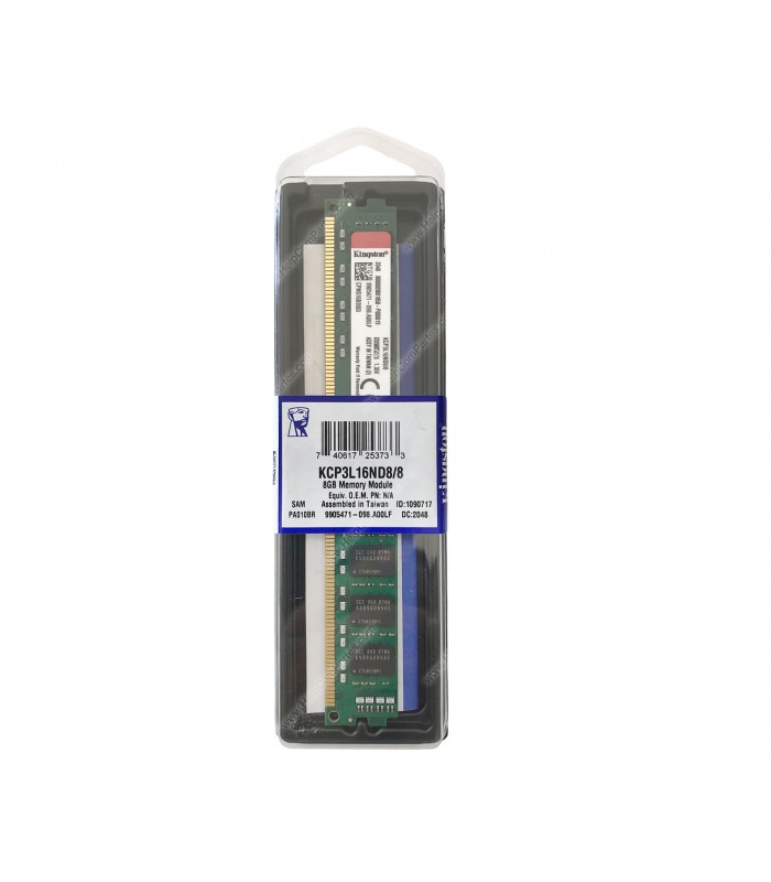 MEMORIA KINGSTON 8GB DDR3 1600MHz UDIMM Non-ECC 1.35V CL11 240PIN PC LV KCP3L16ND8/8