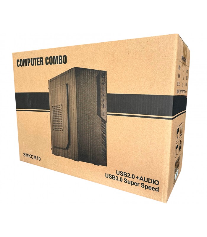 CASE SPEEDMIND SMKCM10 MINI ATX/MATX 600W / 1XUSB 3.0/ 2XUSB 2.0 / NO-DVD /KIT COMBO TM/PC NEGRO