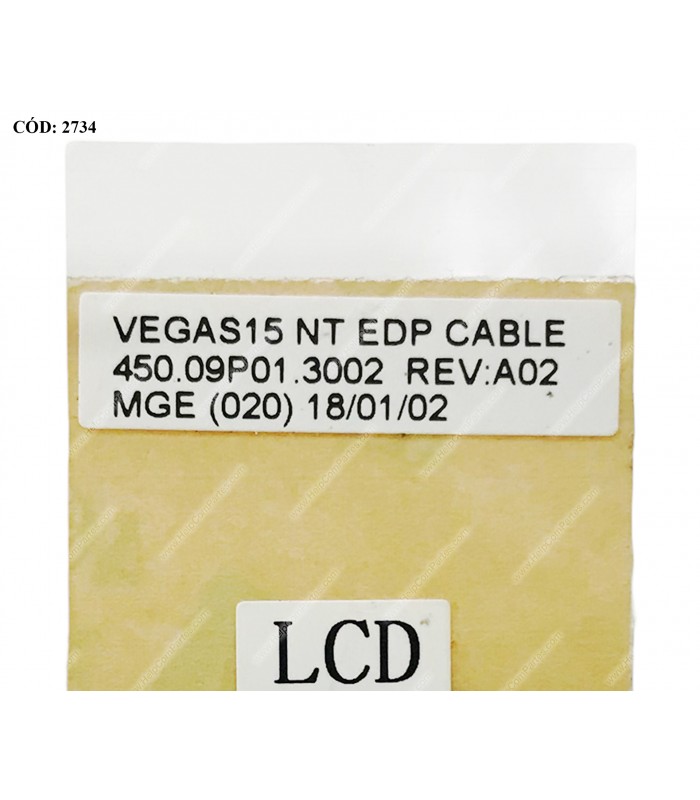 FLEX LCD DELL INSP. 15 3565 3567 3568 VOSTRO 15-3562 3568 SERIES EDP 30PIN 054YNP 450.09P01.3002 ORIG.