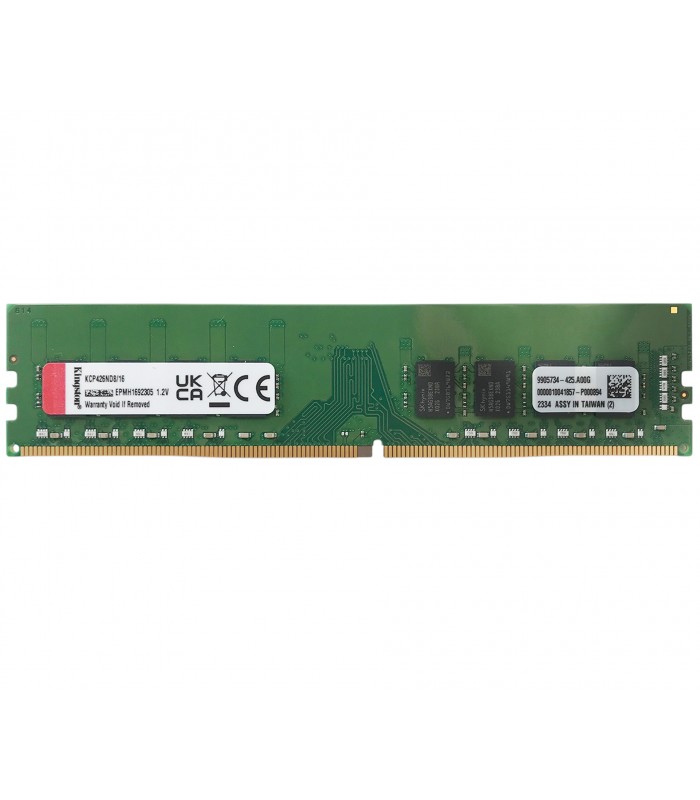 MEMORIA KINGSTON 16GB DDR4 2666Mhz UDIMM Non-ECC 1.2V CL19 288PIN PC KCP426ND8/16