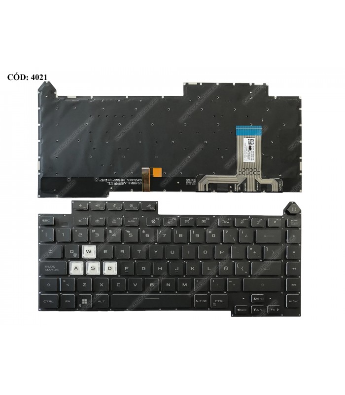 TECLADO ASUS ROG Strix G15 G513 G513IH G513IC G513QC G513QE G513Q G513QM G513QY G533 BK KB-WH PWR-KEY BL RGB V.1 LA ORIG