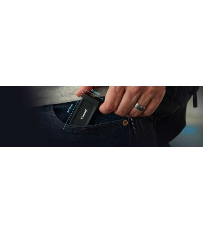 DISCO SSD EXTERNO KINGSTON XS1000 1TB NEGRO USB 3.2 GEN2 / USB-C A USB-A 1050/1000MB/s RW /SXS1000/1000G