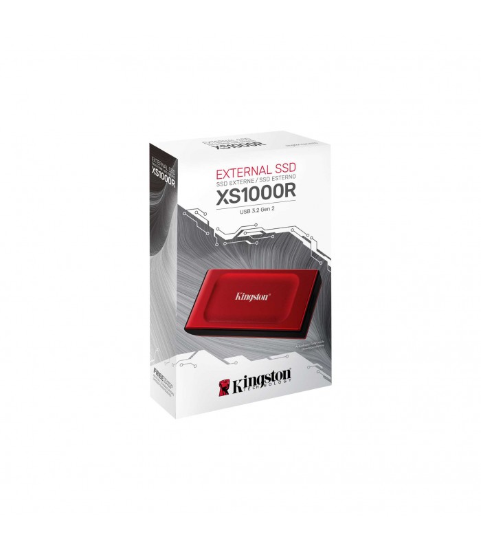 DISCO SSD EXTERNO KINGSTON XS1000R 1TB ROJO USB 3.2 GEN2 / USB-C A USB-A 1050/1000MB/s RW / SXS1000R/1000G