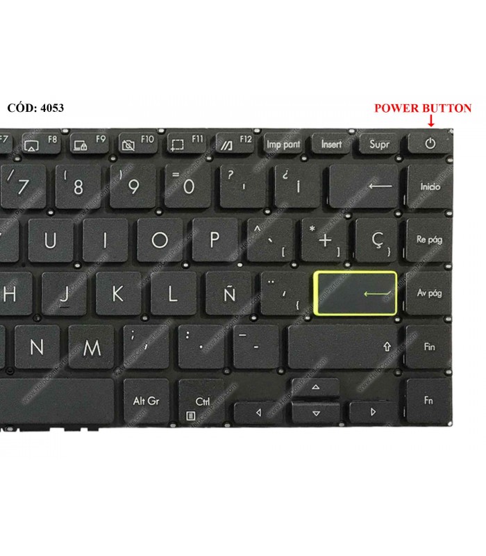 TECLADO ASUS Vivobook S14 S433 S433EA S433EQ S433FA S433FL S433JQ X421 X421E X413 X413E SERIES BK PWR-KEY SP ORIG.