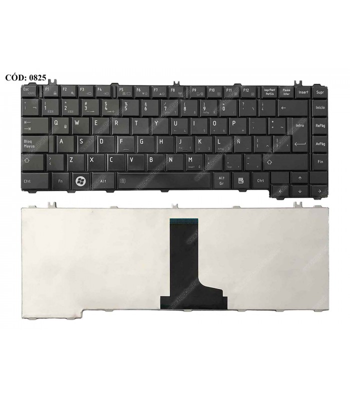 TECLADO TOSHIBA L600 L630 L635 L640 L640D L645 L645D L730 L735 SERIES SIN MARCO GLOSSY V114226CK1 BK LA ORIG.