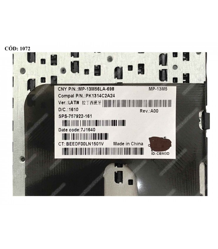 TECLADO HP PAV 14-E 14-N 14-G 14-R 14-D 14Z-N100 14Z-N200 HP 240 G3 HP 245 G3 WIN8+MARCO BK LA ORIG.