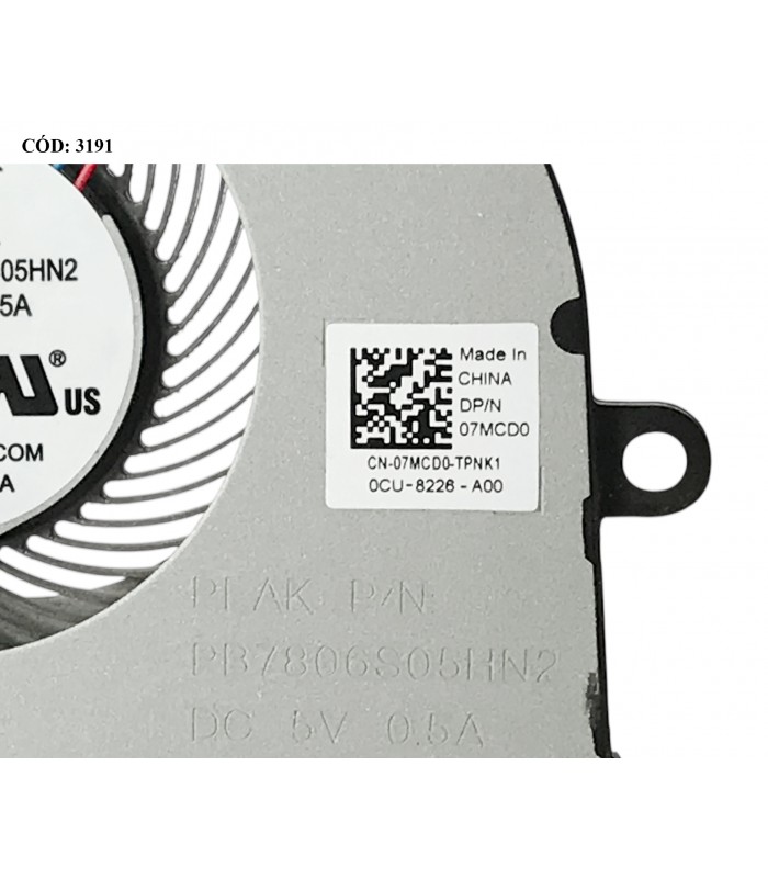 VENTI. DELL INSPIRON 15 5570 5575 3501 3533 3583 3585 5593 SERIES 07MCD0 4PIN V.2 ORIG.
